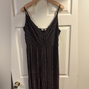 Altar'd State Black and Silver Patterned Jumpsuit